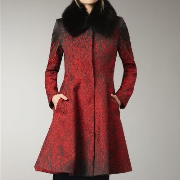 Alice + Olivia Jackets & Blazers - Alice + Olivia Fox fur coat red princess jacket